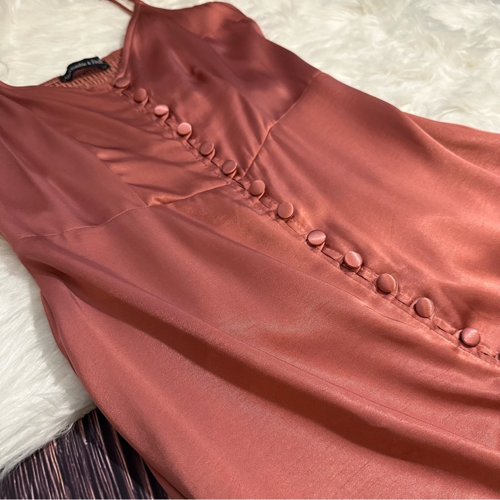 NWT Abercrombie & Fitch Button-Up Mini Satin Slip Dress Size Small - Picture 6 of 15
